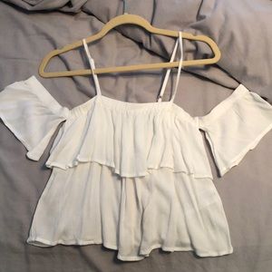 Hollister flowy white off the shoulder blouse